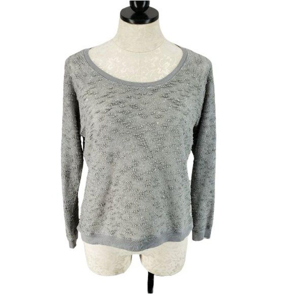 Vintage America Nine West Gray Pullover Long Sleeve Sweater Medium